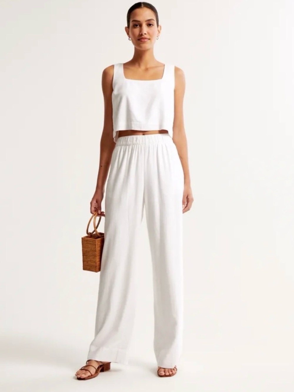 Abercrombie linen-blend pull on pants, fully lined